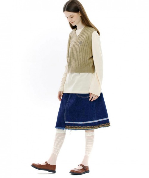 CLOTTY(クロッティ)の「CLOTTY/CC CABLE VEST 2229515(ベスト・レディース・ベージュ/グレー/ピンク・FREE)」の12枚目の写真