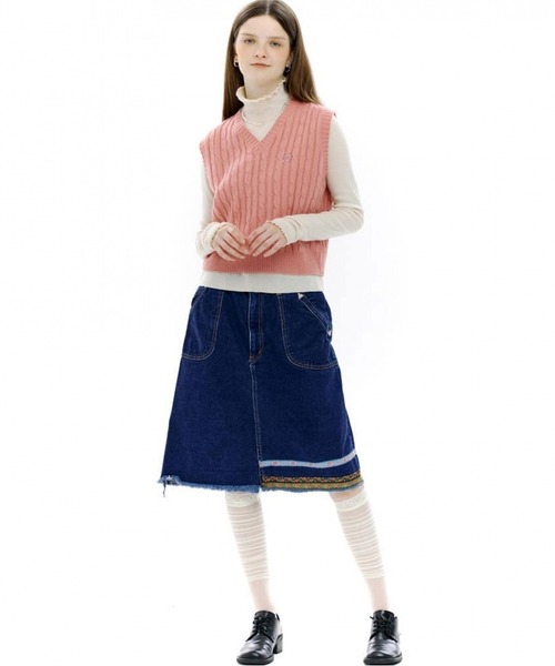 CLOTTY(クロッティ)の「CLOTTY/CC CABLE VEST 2229515(ベスト・レディース・ベージュ/グレー/ピンク・FREE)」の7枚目の写真