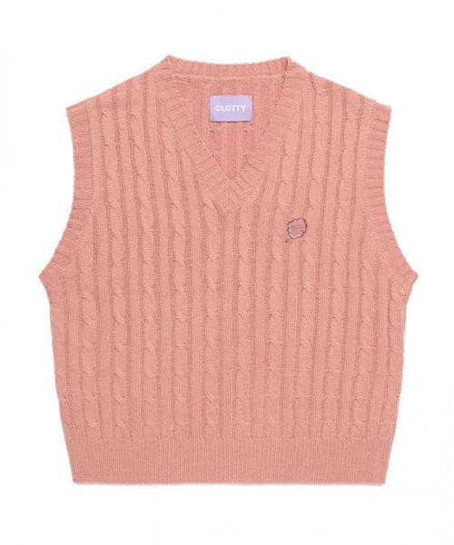 CLOTTY(クロッティ)の「CLOTTY/CC CABLE VEST 2229515(ベスト・レディース・ベージュ/グレー/ピンク・FREE)」の10枚目の写真