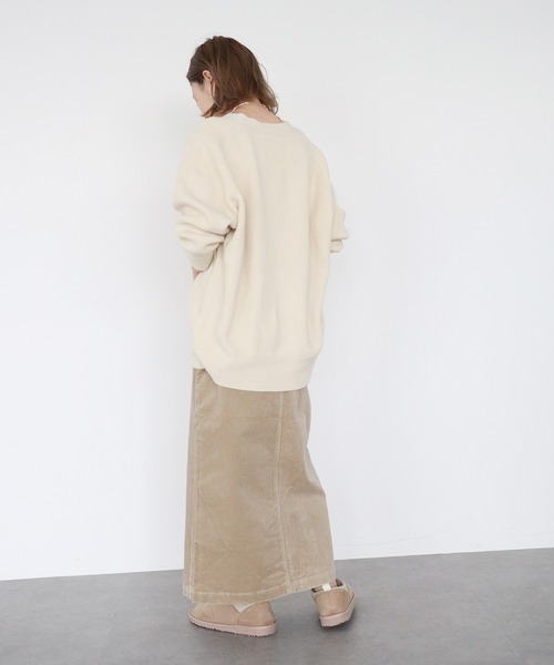 AMERICAN HOLIC（アメリカンホリック）の「片畦Vネックニットカーディガン（カーディガン/ボレロ・レディース・アイボリー/杢グレー/ダークグレー/ブラック/ブラウン/ピンク・M/L）」の9枚目の写真