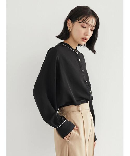 ELENCARE DUE(エレンカーレデュエ)の「・ELENCARE DUE パイピングブラウス*(シャツ/ブラウス・レディース・ブラック/ベージュ/オフホワイト/オレンジ・FREE)」の19枚目の写真