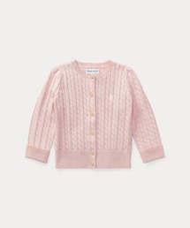 ケーブルニット コットン カーディガン