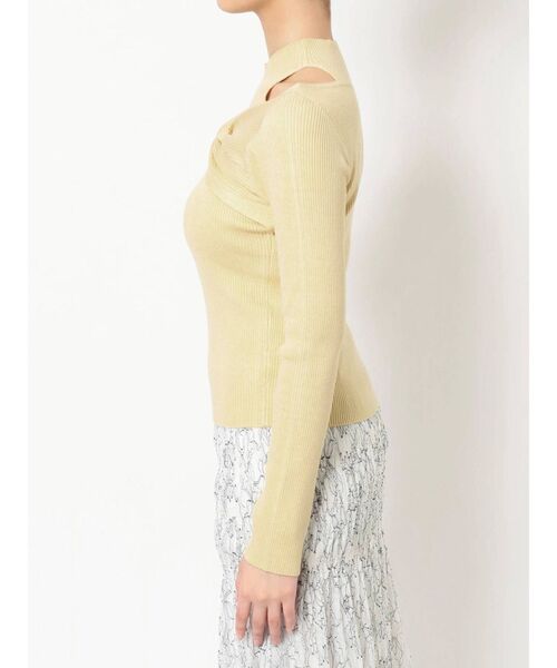 MERCURYDUO（マーキュリーデュオ）の「2WAYレイヤード風ツイストリブニット（ニット/セーター・レディース・ブラック/オフホワイト/イエロー・FREE）」の19枚目の写真