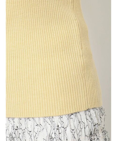 MERCURYDUO（マーキュリーデュオ）の「2WAYレイヤード風ツイストリブニット（ニット/セーター・レディース・ブラック/オフホワイト/イエロー・FREE）」の14枚目の写真
