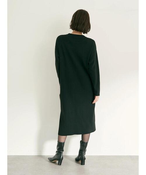 YECCA VECCA（イェッカヴェッカ）の「・2col.釦スリットニットワンピース（ワンピース・レディース・ブラック/ダークベージュ/ブルー・FREE）」の13枚目の写真