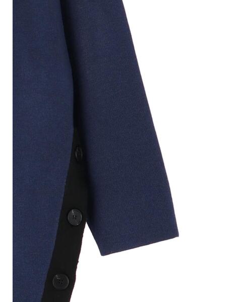 YECCA VECCA（イェッカヴェッカ）の「・2col.釦スリットニットワンピース（ワンピース・レディース・ブラック/ダークベージュ/ブルー・FREE）」の8枚目の写真