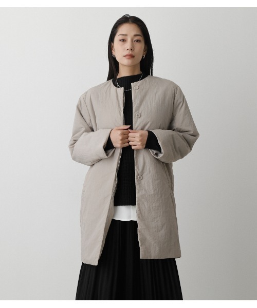AZUL by moussy（アズールバイマウジー）の「STITCHLESS PADDED COAT/ストレッチパディッドコート（その他アウター・レディース・ライトベージュ/ブラック・SMALL/MEDIUM）」の16枚目の写真