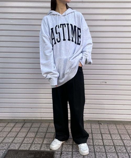 WEGO（ウィゴー）の「WEGO/ヘビーウエイト カレッジロゴBIGプルパーカ（パーカー・メンズ・ダークグリーン/ロイヤルブルー/グレー系その他/オートミール・X-LARGE/MEDIUM/LARGE）」の8枚目の写真