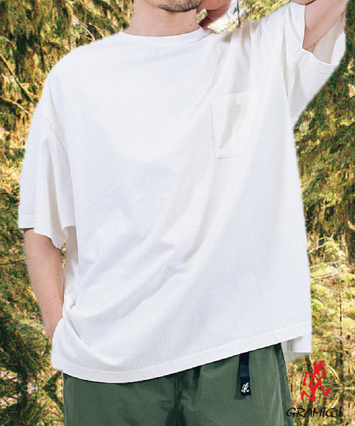 Gramicci(グラミチ)の「【GRAMICCI / グラミチ】別注 DYED バギー Tシャツ(Tシャツ/カットソー・メンズ・カーキ/ホワイト/ネイビー/ブラック・LARGE/SMALL/MEDIUM)」の8枚目の写真