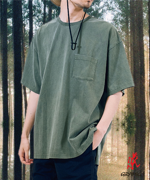 Gramicci(グラミチ)の「【GRAMICCI / グラミチ】別注 DYED バギー Tシャツ(Tシャツ/カットソー・メンズ・カーキ/ホワイト/ネイビー/ブラック・LARGE/SMALL/MEDIUM)」の7枚目の写真
