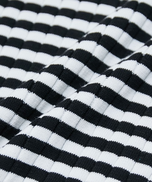 ROPE' PICNIC（ロペピクニック）の「オーガニックコットン肩釦ボーダーニットプルオーバー（ニット/セーター・レディース・ブラック系その他/ベージュ系その他2/グリーン系その他/イエロー系その他・38）」の9枚目の写真