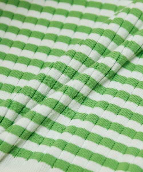 ROPE' PICNIC（ロペピクニック）の「オーガニックコットン肩釦ボーダーニットプルオーバー（ニット/セーター・レディース・ブラック系その他/ベージュ系その他2/グリーン系その他/イエロー系その他・38）」の11枚目の写真