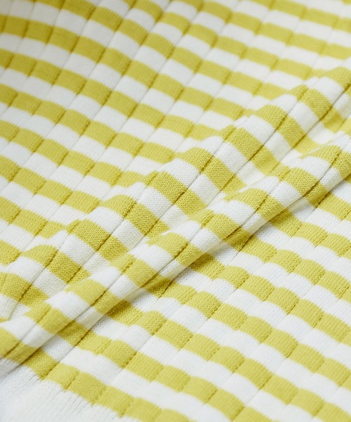 ROPE' PICNIC（ロペピクニック）の「オーガニックコットン肩釦ボーダーニットプルオーバー（ニット/セーター・レディース・ブラック系その他/ベージュ系その他2/グリーン系その他/イエロー系その他・38）」の12枚目の写真