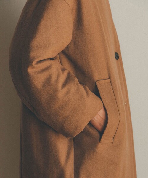 CLANE(クラネ)の「【CLANE/クラネ】ウールダウンロングコート 11101-0052(ダウンジャケット/コート・レディース・ベージュ/ネイビー・1)」の3枚目の写真