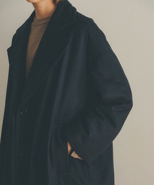 CLANE(クラネ)の「【CLANE/クラネ】ウールダウンロングコート 11101-0052(ダウンジャケット/コート・レディース・ベージュ/ネイビー・1)」の11枚目の写真