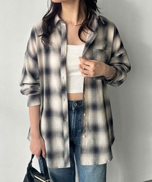 【9色/5サイズ展開/日差し対策/冷房対策】オーバーサイズベーシックルーズシャツ(シアー&ストライプ&チェック)