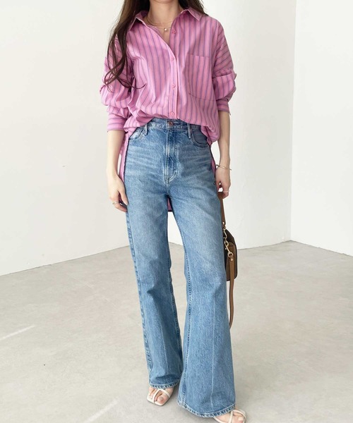 GeeRA(ジーラ)の「【9色/5サイズ展開】オーバーサイズベーシックルーズシャツ(シャツ/ブラウス・レディース・ベージュ/グリーン/ブルー/パープル/ピンク/ブラック/チェック/ホワイト系その他/ブルー系その他/ピンク系その他/ブラック系その他・XX-LARGE/LARGE/SMALL/MEDIUM/X-LARGE)」の22枚目の写真