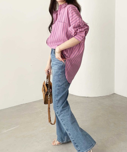 GeeRA(ジーラ)の「【9色/5サイズ展開】オーバーサイズベーシックルーズシャツ(シャツ/ブラウス・レディース・ベージュ/グリーン/ブルー/パープル/ピンク/ブラック/チェック/ホワイト系その他/ブルー系その他/ピンク系その他/ブラック系その他・XX-LARGE/LARGE/SMALL/MEDIUM/X-LARGE)」の21枚目の写真