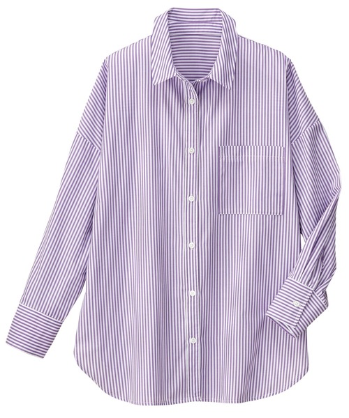 GeeRA(ジーラ)の「【9色/5サイズ展開】オーバーサイズベーシックルーズシャツ(シャツ/ブラウス・レディース・ベージュ/グリーン/ブルー/パープル/ピンク/ブラック/チェック/ホワイト系その他/ブルー系その他/ピンク系その他/ブラック系その他・XX-LARGE/LARGE/SMALL/MEDIUM/X-LARGE)」の12枚目の写真