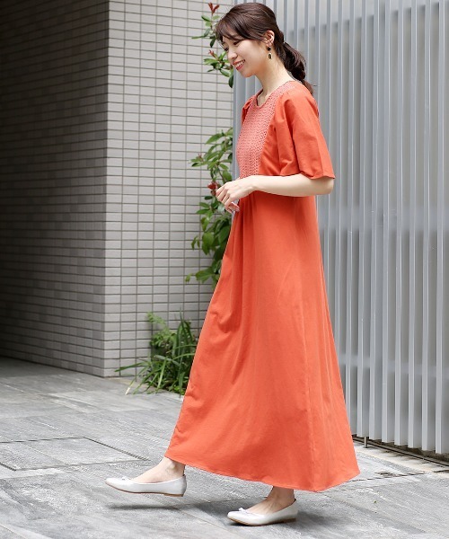 チチカカ（チチカカ）の「クロシェヨークワンピース（ワンピース・レディース・ネイビー/ブラウン/レッド・FREE）」の6枚目の写真