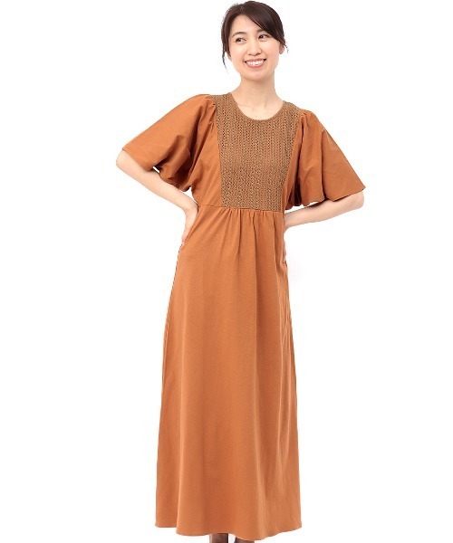 チチカカ（チチカカ）の「クロシェヨークワンピース（ワンピース・レディース・ネイビー/ブラウン/レッド・FREE）」の8枚目の写真