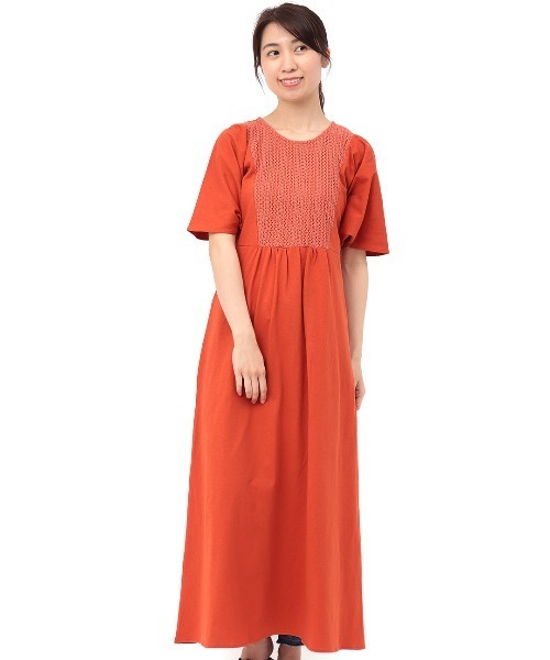 チチカカ（チチカカ）の「クロシェヨークワンピース（ワンピース・レディース・ネイビー/ブラウン/レッド・FREE）」の9枚目の写真