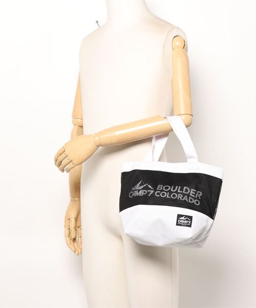 CAMP7（キャンプセブン）の「【CAMP7】保冷ポーチ付きミニトート（トートバッグ・レディース・ブラック/ホワイト・フリー）」の3枚目の写真