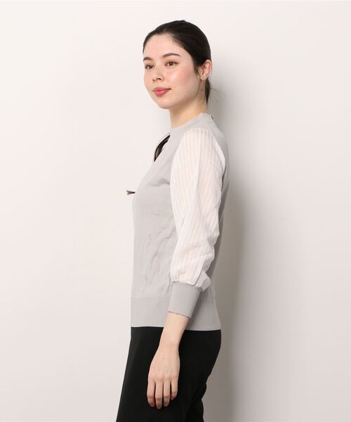 LADY LUCK LUCA(レディラックルカ)の「LC/LLL 14G袖ストライプ プルオーバー(Tシャツ/カットソー・レディース・ライトグレー/ブラック/ベージュ・FREE)」の16枚目の写真