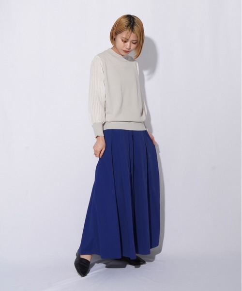 LADY LUCK LUCA(レディラックルカ)の「LC/LLL 14G袖ストライプ プルオーバー(Tシャツ/カットソー・レディース・ライトグレー/ブラック/ベージュ・FREE)」の9枚目の写真
