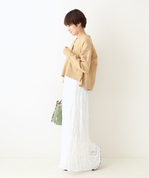 IENA（イエナ）の「三ツ杢Vネックカーディガン◆（カーディガン/ボレロ・レディース・ベージュ/ピンク/ナチュラル/ネイビー・FREE）」の22枚目の写真