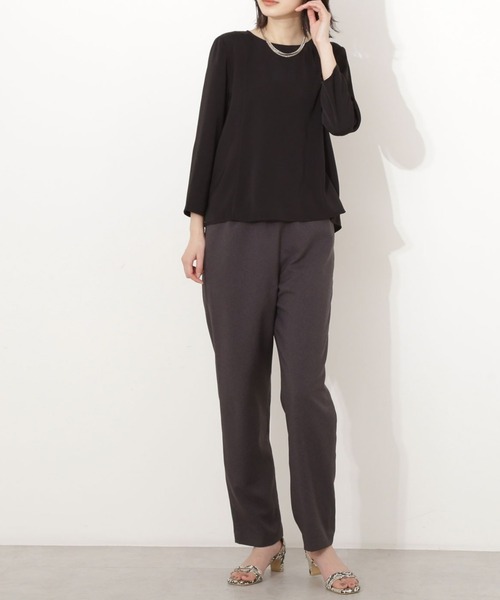 NATURAL BEAUTY BASIC（ナチュラルビューティーベーシック）の「パネルフレアブラウス（シャツ/ブラウス・レディース・ピンク/アイボリー/ブラック・マルチサイズ）」の19枚目の写真