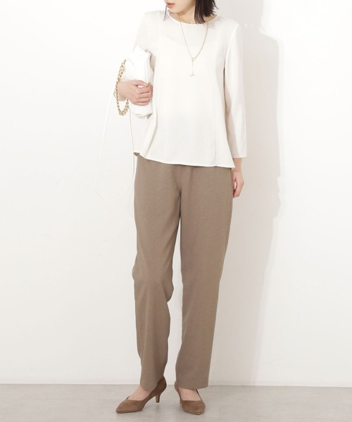 NATURAL BEAUTY BASIC（ナチュラルビューティーベーシック）の「パネルフレアブラウス（シャツ/ブラウス・レディース・ピンク/アイボリー/ブラック・マルチサイズ）」の9枚目の写真