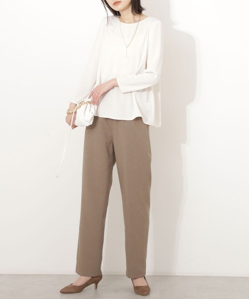 NATURAL BEAUTY BASIC（ナチュラルビューティーベーシック）の「パネルフレアブラウス（シャツ/ブラウス・レディース・ピンク/アイボリー/ブラック・マルチサイズ）」の11枚目の写真