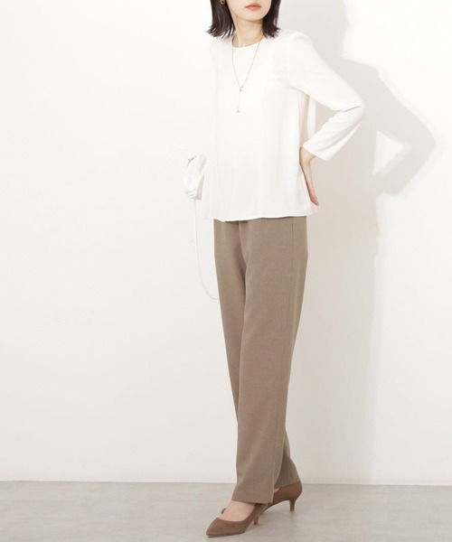 NATURAL BEAUTY BASIC（ナチュラルビューティーベーシック）の「パネルフレアブラウス（シャツ/ブラウス・レディース・ピンク/アイボリー/ブラック・マルチサイズ）」の12枚目の写真