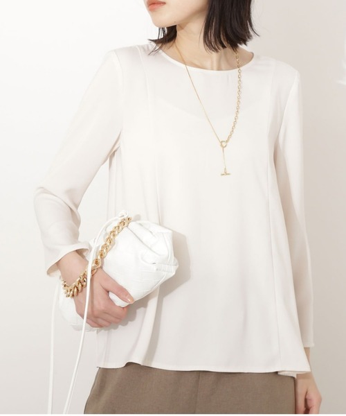 NATURAL BEAUTY BASIC（ナチュラルビューティーベーシック）の「パネルフレアブラウス（シャツ/ブラウス・レディース・ピンク/アイボリー/ブラック・マルチサイズ）」の14枚目の写真