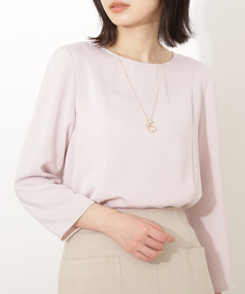 NATURAL BEAUTY BASIC（ナチュラルビューティーベーシック）の「パネルフレアブラウス（シャツ/ブラウス・レディース・ピンク/アイボリー/ブラック・マルチサイズ）」の3枚目の写真