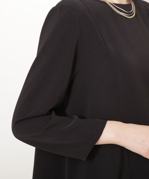 NATURAL BEAUTY BASIC（ナチュラルビューティーベーシック）の「パネルフレアブラウス（シャツ/ブラウス・レディース・ピンク/アイボリー/ブラック・マルチサイズ）」の4枚目の写真