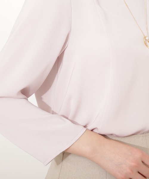 NATURAL BEAUTY BASIC（ナチュラルビューティーベーシック）の「パネルフレアブラウス（シャツ/ブラウス・レディース・ピンク/アイボリー/ブラック・マルチサイズ）」の7枚目の写真