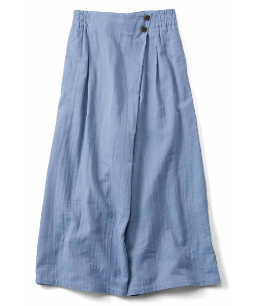 Live in comfort（リブインコンフォート）の「リブ　イン　コンフォート　ダブルガーゼが軽やかなはき心地　前重なりパンツ（その他パンツ・レディース・ライトグレー/イエロー/ブラウン/ホワイト×グレー/ブルー系その他/グリーン/ブラック系その他/オレンジ/ロイヤルブルー/ピンク系その他/ブラック/サックスブルー/グレー系その他/パープル/グリーン系その他/ライトピンク/カーキ/チャコールグレー/杢グレー/レッド/グレー/キャメル/ブラック×ホワイト/ホワイト×ブルー・MEDIUM/XX-LARGE/LARGE/X-LARGE/XXX-LARGE/SMALL）」の15枚目の写真