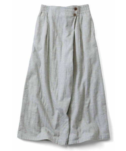 Live in comfort（リブインコンフォート）の「リブ　イン　コンフォート　ダブルガーゼが軽やかなはき心地　前重なりパンツ（その他パンツ・レディース・ライトグレー/イエロー/ブラウン/ホワイト×グレー/ブルー系その他/グリーン/ブラック系その他/オレンジ/ロイヤルブルー/ピンク系その他/ブラック/サックスブルー/グレー系その他/パープル/グリーン系その他/ライトピンク/カーキ/チャコールグレー/杢グレー/レッド/グレー/キャメル/ブラック×ホワイト/ホワイト×ブルー・MEDIUM/XX-LARGE/LARGE/X-LARGE/XXX-LARGE/SMALL）」の8枚目の写真