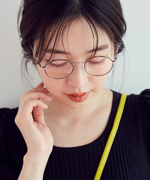 VIS(ビス)の「【ブルーライトカット・曇り止め加工】メタルフレームファッショングラス(メガネ・レディース・ブラック/ゴールド/シルバー・FREE)」の2枚目の写真