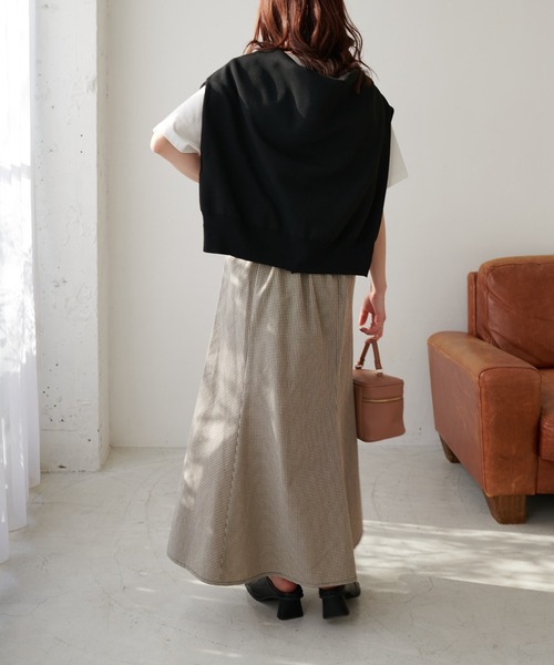 DISCOAT（ディスコート）の「ギンガムマーメイドスカート（スカート・レディース・ブラック・SMALL/MEDIUM/LARGE）」の3枚目の写真