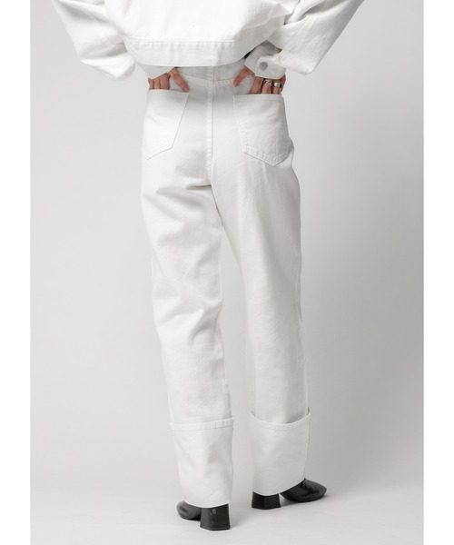 Adoon plain（アドーンプレーン）の「ロールアップデニム（デニムパンツ・レディース・ダークインディゴブルー/ブラック/ホワイト・MEDIUM/LARGE）」の10枚目の写真