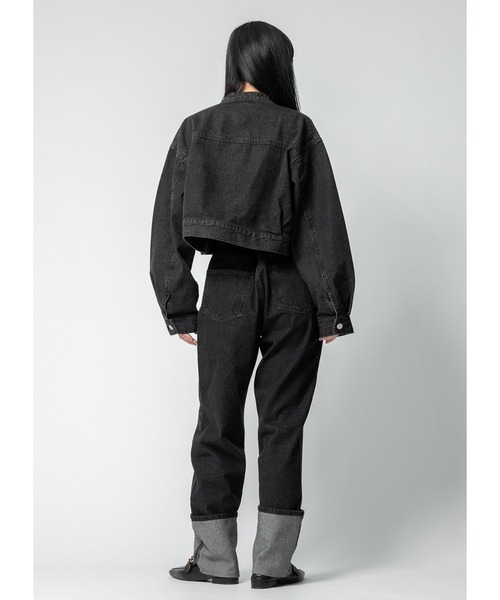 Adoon plain（アドーンプレーン）の「ロールアップデニム（デニムパンツ・レディース・ダークインディゴブルー/ブラック/ホワイト・MEDIUM/LARGE）」の18枚目の写真