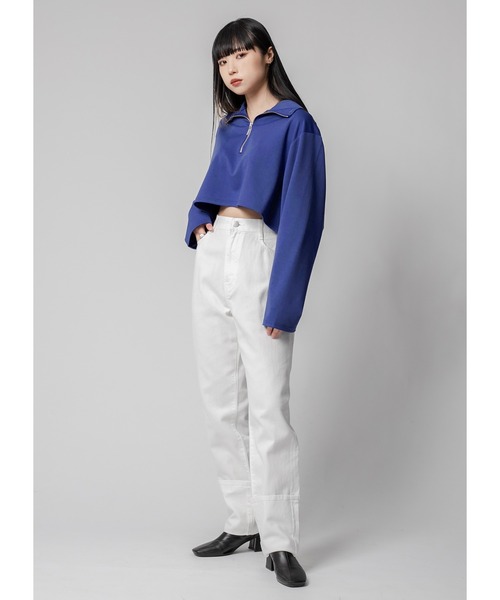 Adoon plain（アドーンプレーン）の「ロールアップデニム（デニムパンツ・レディース・ダークインディゴブルー/ブラック/ホワイト・MEDIUM/LARGE）」の13枚目の写真