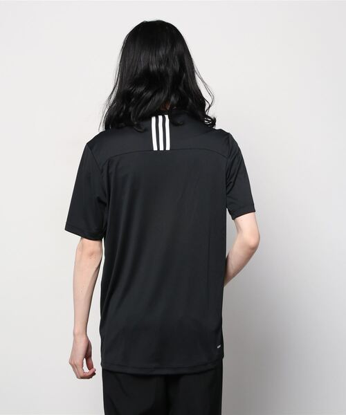 adidas(アディダス)の「アディダス adidas PRIMEBLUE デザインド トゥ ムーブ スポーツ 3ストライプス 半袖Tシャツ(Tシャツ/カットソー・メンズ・ネイビー/ブラック/ホワイト・3L/L/LL/M/S)」の4枚目の写真