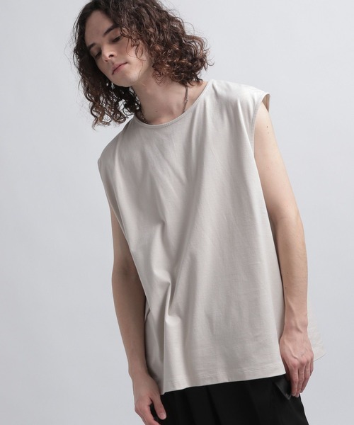 HARE（ハレ）の「ユルノースリーブカット(HARE)（Tシャツ/カットソー・メンズ・ブラック/グレー/ライトブラウン/ブルー/パープル/グレー系その他・FREE）」の10枚目の写真