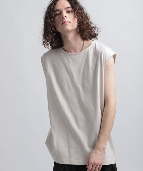 HARE（ハレ）の「ユルノースリーブカット(HARE)（Tシャツ/カットソー・メンズ・ブラック/グレー/ライトブラウン/ブルー/パープル/グレー系その他・FREE）」の12枚目の写真