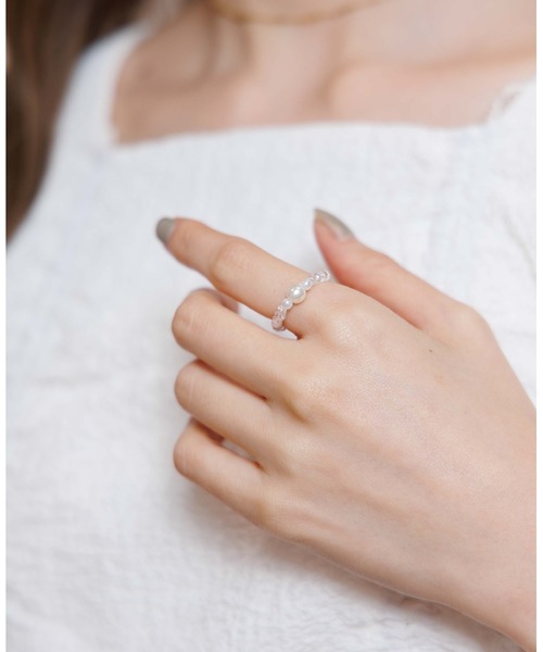 flower（フラワー）の「エンジェルビーズリング（リング・レディース・ホワイト・FREE）」の5枚目の写真