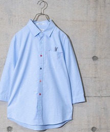 Candy Fantasy | 【a】オックスカラーボタンアニマル刺繍七分袖レギュラーシャツ(シャツ/ブラウス)